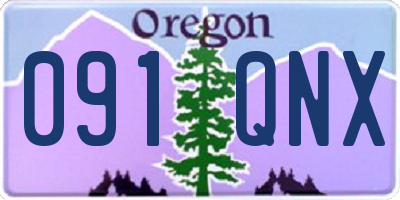 OR license plate 091QNX