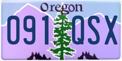 OR license plate 091QSX