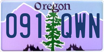OR license plate 091QWN