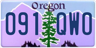 OR license plate 091QWO