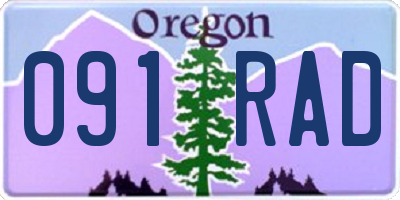 OR license plate 091RAD