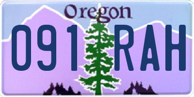 OR license plate 091RAH