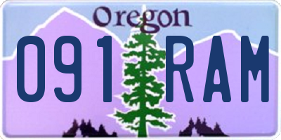 OR license plate 091RAM
