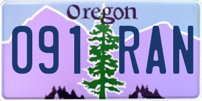 OR license plate 091RAN