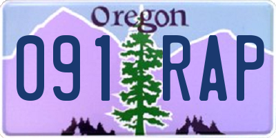 OR license plate 091RAP