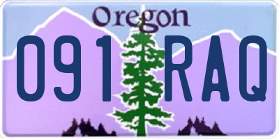 OR license plate 091RAQ