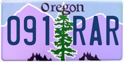 OR license plate 091RAR