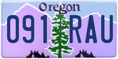 OR license plate 091RAU