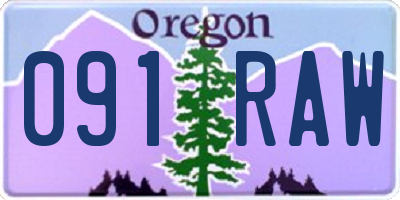 OR license plate 091RAW