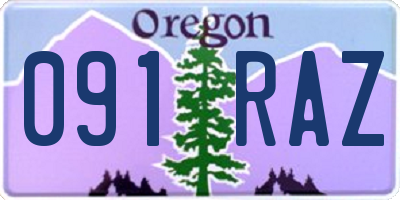 OR license plate 091RAZ