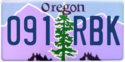 OR license plate 091RBK