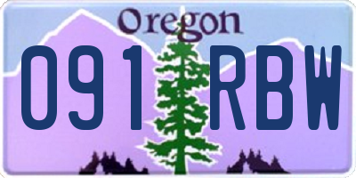 OR license plate 091RBW
