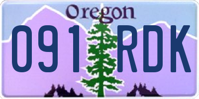 OR license plate 091RDK
