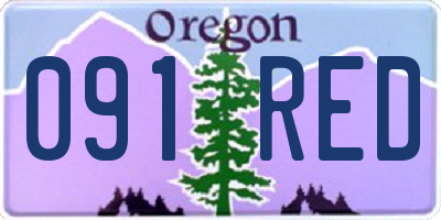 OR license plate 091RED