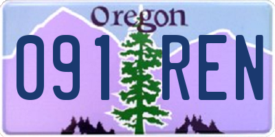 OR license plate 091REN