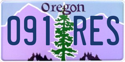 OR license plate 091RES