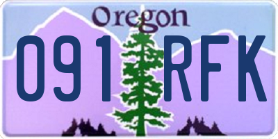 OR license plate 091RFK