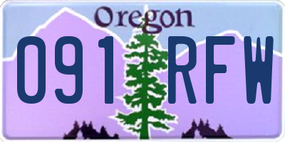 OR license plate 091RFW