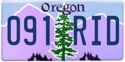 OR license plate 091RID