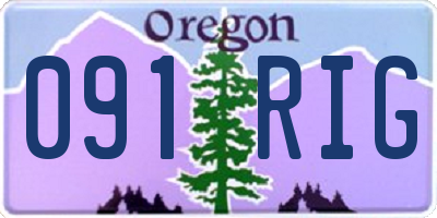 OR license plate 091RIG