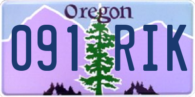OR license plate 091RIK