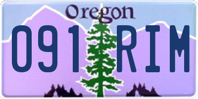 OR license plate 091RIM