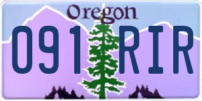 OR license plate 091RIR
