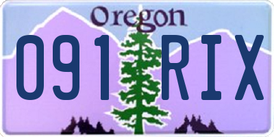 OR license plate 091RIX