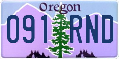 OR license plate 091RND