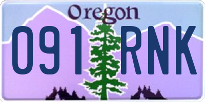 OR license plate 091RNK