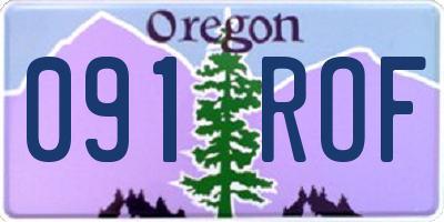 OR license plate 091ROF