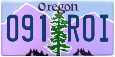 OR license plate 091ROI