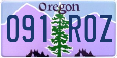 OR license plate 091ROZ