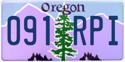 OR license plate 091RPI
