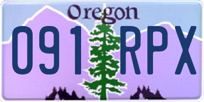 OR license plate 091RPX