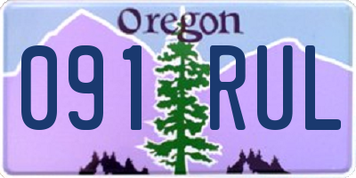 OR license plate 091RUL