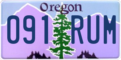OR license plate 091RUM