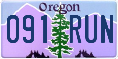 OR license plate 091RUN