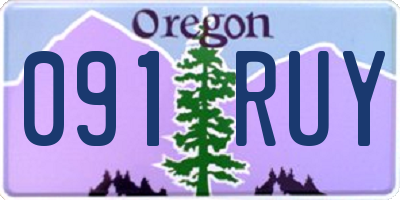 OR license plate 091RUY