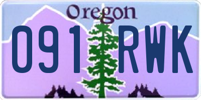 OR license plate 091RWK