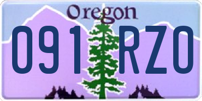 OR license plate 091RZO