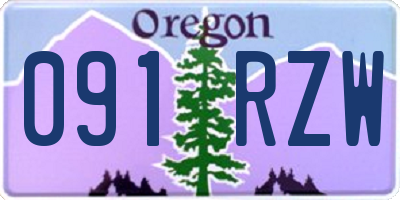 OR license plate 091RZW