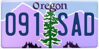 OR license plate 091SAD