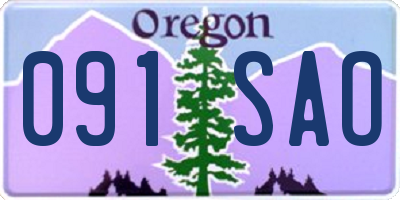 OR license plate 091SAO