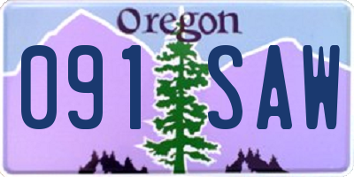 OR license plate 091SAW