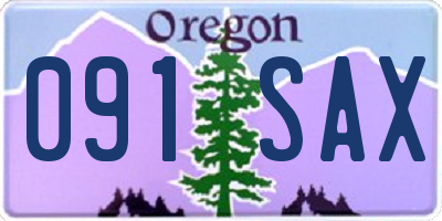 OR license plate 091SAX