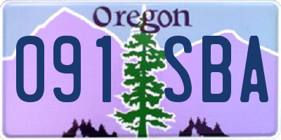 OR license plate 091SBA