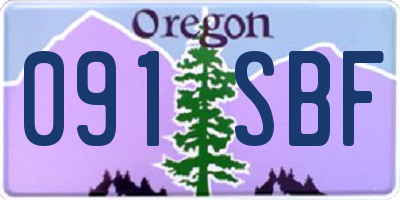 OR license plate 091SBF