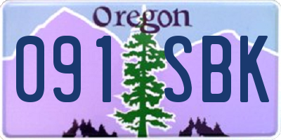 OR license plate 091SBK