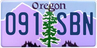 OR license plate 091SBN